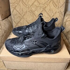 ANTA SHOCK WAVE 5 PRO KYRIE IRVING KAI DEBUT TRIPLE BLACK KNIGHT MEN'S SIZE 11
